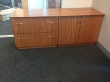 Polished Credenza 1800 L X 600 D X 725 H. 2 Lateral File Drawers And 2 Hinged Doors